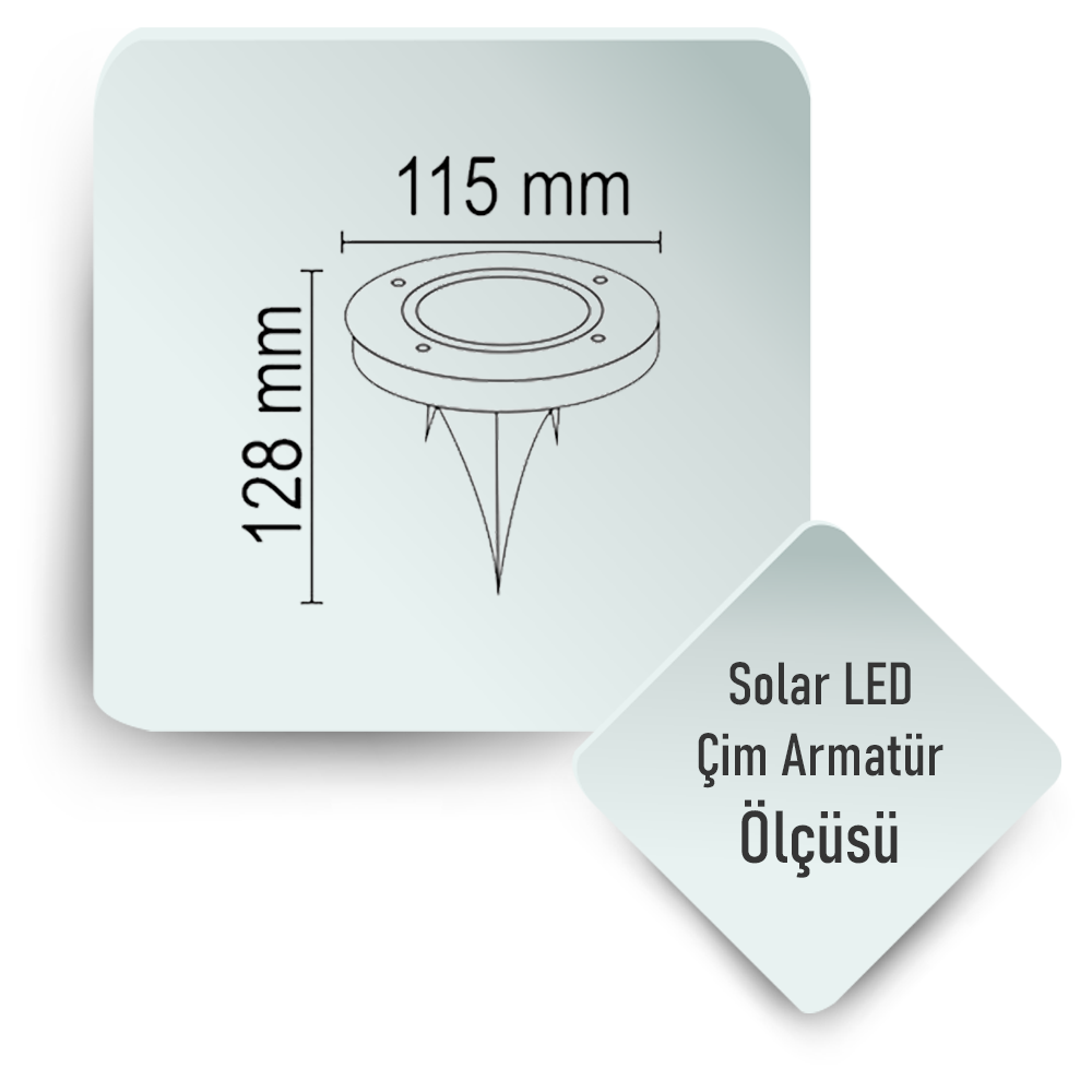Toptan Solar 3W 3200K Günışığı Çim Armatürü Forlife FL-3123